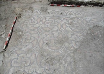 Uno de los mosaicos encontrado en la Villa Romana de Paradinas / E.A.