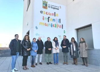 Momento de la visita a la escuela de El Espinar