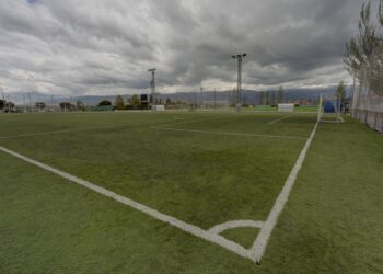 Campo de fútbol 7 ubicado en la calle Dámaso Alonso, en el barrio de Nueva Segovia./E.A