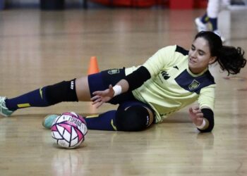 Elena González durante un entrenamiento con la Selección Española./E.A.