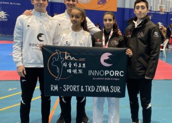 La delegación del RM Sport durante la cita celebrada en Arroyomolinos./RM-SPORT