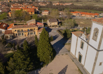 Vista aérea de la localidad de Trescasas / AYTO. DE TRESCASAS