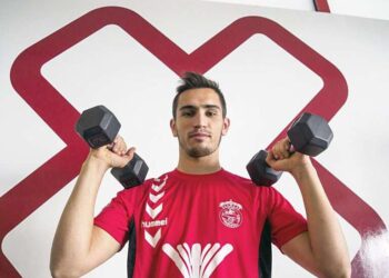 Guille Duque, entrenador del Turégano, en las instalaciones de Human Perform. /E.A.