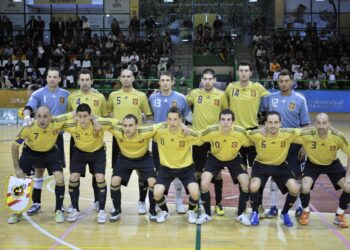 Selección Española de fútbol sala que jugó en Segovia en 2009./ KAMARERO