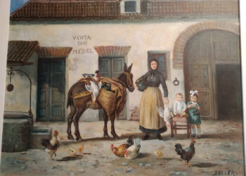 Bonito óleo de la Venta de San Medel, obtenido por Luis Benito a través de un calendario.