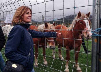 Magdalena Rodríguez en la feria del ganado de Navafría.