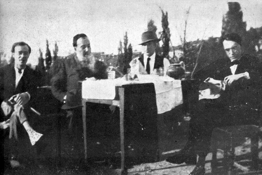 Tertulia de San Gregorio._Barral, Machado, Torreajero y Otero (1923).