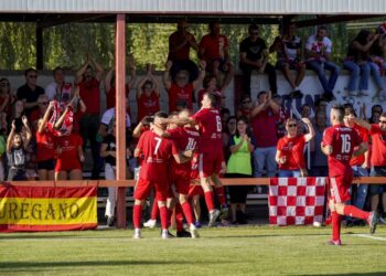Los jugadores del Turégano celebran un gol durante un encuentro de la pasada temporada./E.A