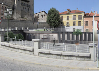 Recreación de cómo quedaría el Centro de Interpretación del Acueducto y la Cultura del Agua en el espacio junto a la Plaza Oriental de Segovia (IMAGEN: JESUS J ZAERA)