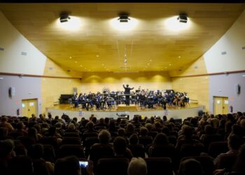 Concierto de primavera de la Banda Sinfónica Tierra de Segovia celebrado ayer en el Conservatorio. (FOTO: HÉCTOR CRIADO)