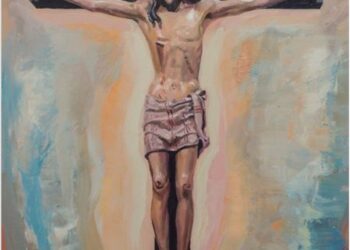 Cartel de la Semana Santa 2025 del Cristo del Mercado con el cuadro de Mariano Carabias.