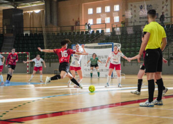 Una jugadora del Segosala busca el lanzamiento durante un encuentro ante el Muslera./HÉCTOR CRIADO