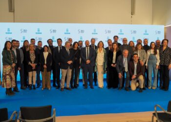 Foto de familia de los protagonistas de la presentación de la Ciudad Europea del Deporte. / HÉCTOR CRIADO