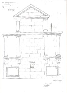 Diseño para un retablo que finalmente se colocará en el presbiterio de la iglesia de San José Obrero. Juan Emilio Cristóbal Martín, 2004.