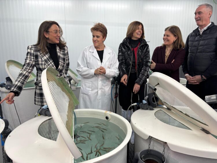 (izq. a dcha.)Magdalena Rodríguez, José Mazarías y María González Corral en un momento de la visita. / Nacho Valverde- ICAL