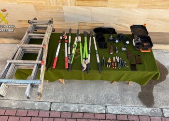 Materiales empleados para la extracción del cobre. /GUARDIA CIVIL