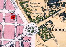 Afrodisio Aparicio, maestro de esgrima 4 Situación de la Quinta de Nogueras, donde se produjo el duelo.