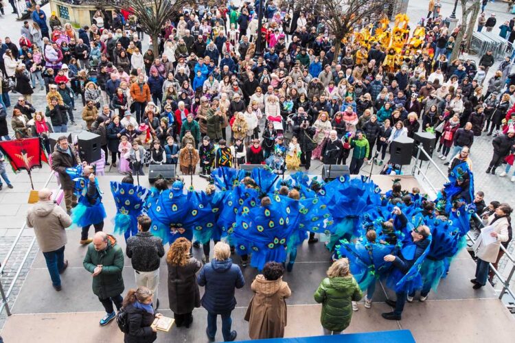 El Domingo de Piñata pone fin a un Carnaval pasado por agua 1 El CEIP Diego de Colmenares ganó con el disfraz de ‘Pavo Real’.
