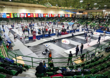 Circuiito Europeo Cadete de Sable celebrado en el Pedro Delgado el pasado mes de enero. /EL ADELANTADO