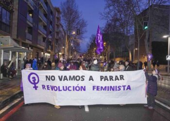 La manifestación a su paso por Conde de Sepúlveda./HÉCTOR CRIADO