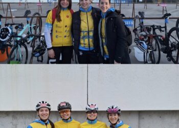 La comitiva del club segoviano durante la cita./TRIATLÓN IMD SEGOVIA