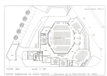 Proyecto de la planta baja de la iglesia de la Resurrección del Señor. Arquitectos: Pedro Pastor Martín y Mª Luz Marazuela. Archivo Municipal de Segovia.