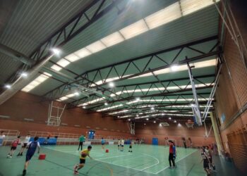 La nueva iluminación LED del pabellón María Martín.