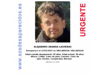 Alejandro Aranda Lasheras, de 30 años de edad y natural de Alcalá de Moncayo (Zaragoza), desaparecido en Valladolid.