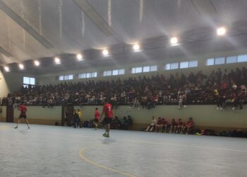 Aspecto del Polideportivo Municipal de Bernardos durante la final (FOTO: PEDRO SANZ)