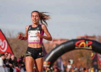 Idaira Prieto durante su participación en el Cross de Alcobendas./E.A.