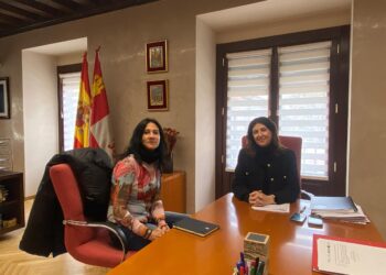 Reunión entre la delegada territorial, Raquel Alonso, y la alcaldesa de Ayllón, Rosalía Martín / JCYL