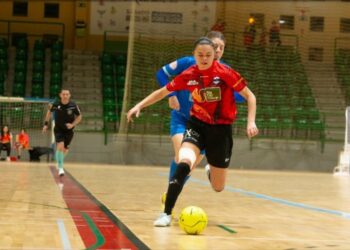 Jimena Herranz durante un encuentro con el Segosala disputado en el Pedro Delgado./E.A