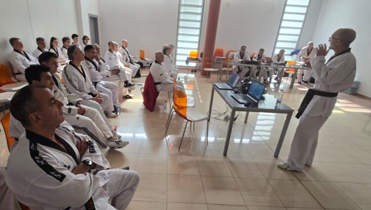 Cantalejo celebra el Seminario Nacional ‘Moo Do’ de taekwondo tradicional 1 Un instante de una ponencia durante la cita celebrada en Cantalejo./JANSU GYM