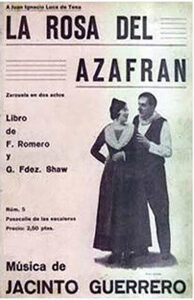 Cartel del estreno de la zarzuela de Jacinto Guerrero, de 1930.