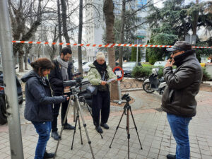 Momentos de la grabación de las entrevistas.