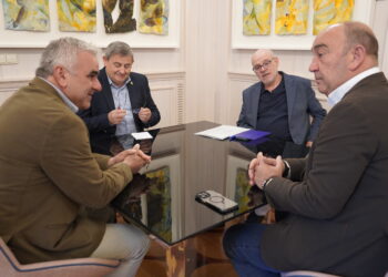 Visita del alcalde de Sepúlveda, Alonso Fernández / DIPUTACIÓN