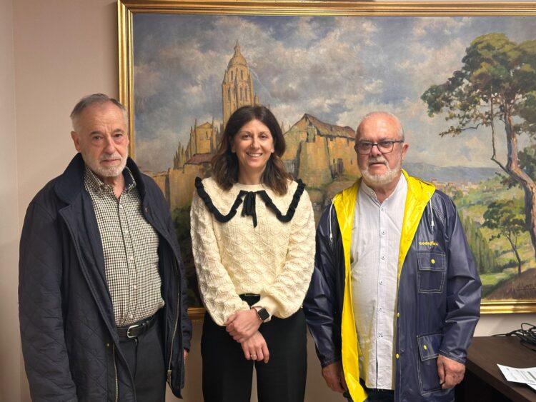 El Ayuntamiento de Arahuetes se reúne con la Junta en busca de soluciones a las crecidas del Cega 1 La delegada con representantes del Ayuntamiento./JUNTA DE CASTILLA Y LEON