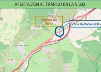 Mapa de la zona afectada./MINISTERIO DE TRANSPORTES