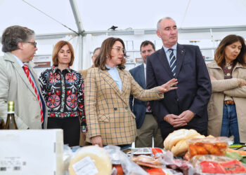 La consejera María González Corral, junto a la diputada Magdalena Rodríguez, el alcald de Segovia, José Mazarías, y la delegada territorial Raquel Alonso. / NACHO VALVERDE - ICAL