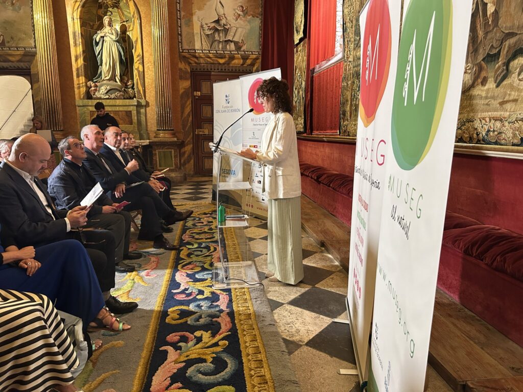 El MUSEG programa una treintena de actuaciones para celebrar 50 años 2 Noelia Gómez ayer durante la presentación de la programación del 50 MUSEG. /Fundación Juan de Borbón
