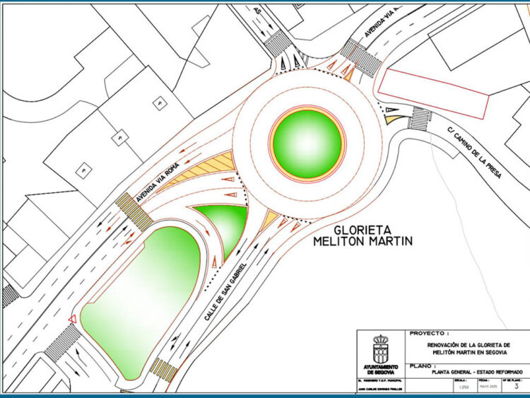 La glorieta de Melitón Martín ganará en amplitud tras el desmonte del montículo 1 Proyecto de la glorieta de Melitón Martín. / AYUNTAMIENTO DE SEGOVIA