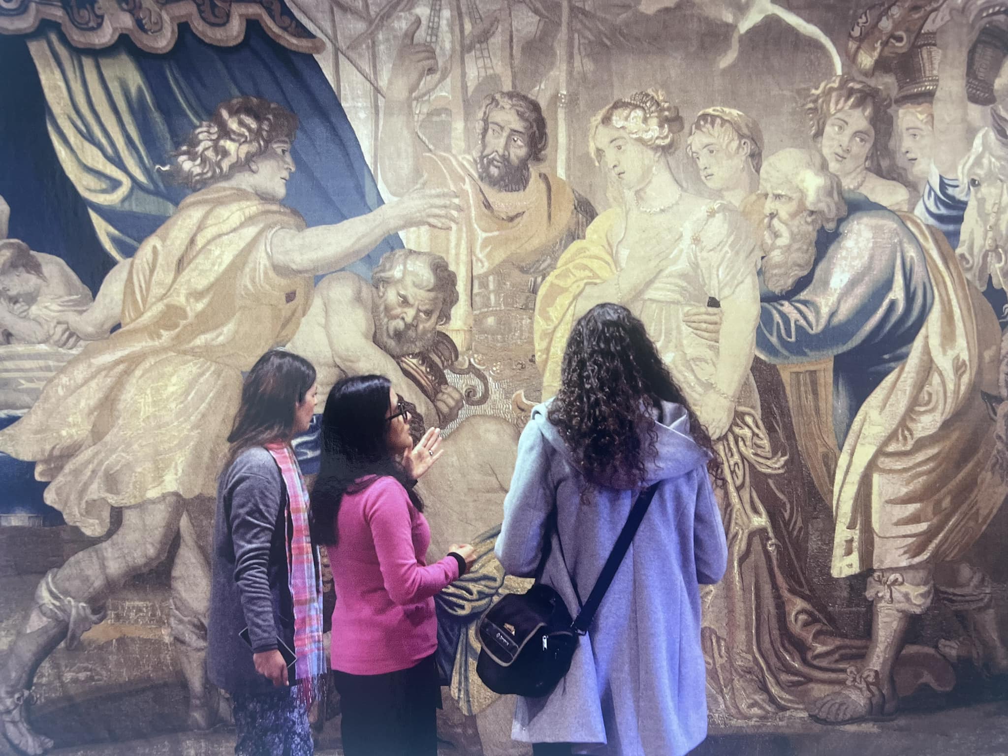 Tapiz restaurado sobre boceto de Rubens.