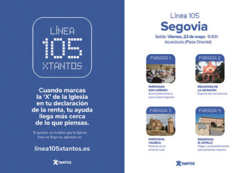 Folleto de la ‘Línea 105Xtantos’ con el viaje preparado por la Diócesis segoviana. FOTO: DIÓCESIS DE SEGOVIA