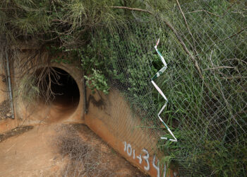Lugar donde se robó el cobre en la línea Madrid- Sevilla. Los cortes y robos de cable se han producido en cuatro puntos diferentes de los municipios de Los Yébenes y Manzaneque.