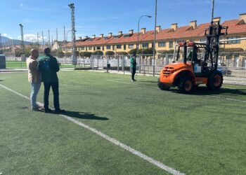 Inicio de los trabajos de reforma en el campo de fútbol 7 de Nueva Segovia./AYTO. SEGOVIA
