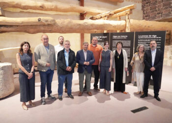 Inauguración de la colección de vigas de lagar del mundo en Montejo de la Vega, en la Bodega Severino Sanz.