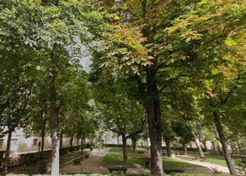 Parque junto al antiguo hospital Policlínico.