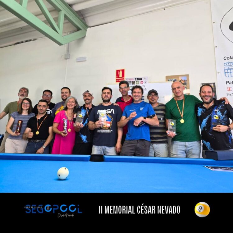 El III Memorial César Nevado de billar se celebrará el 28 y 29 de junio 1 Ganadores del II Memorial César Nevado celebrado el año pasado.