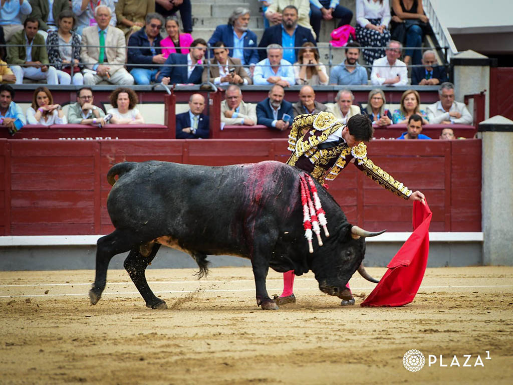 Escolar pone la casta a San Isidro 3 Pase largo de Esaú Fernández. / PLAZA 1