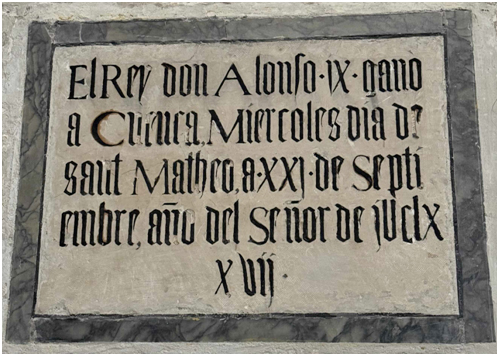 Alfonso VIII en la Catedral de Cuenca como Alonso IX.